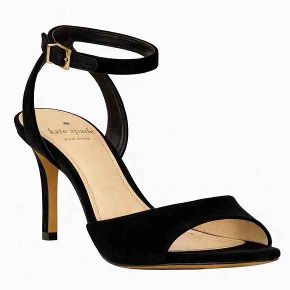 kate spade Shoes - KATE SPADE Coup Black Suede Open Toe Ankle Strap Sandal Size 9.5B